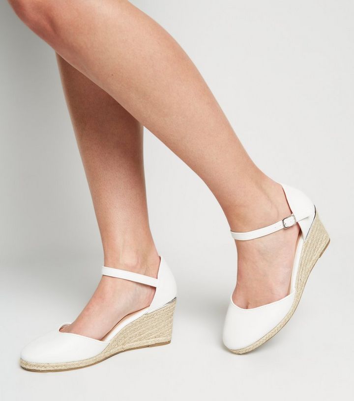 London Rebel Wide Fit Tie Leg Espadrille Wedges