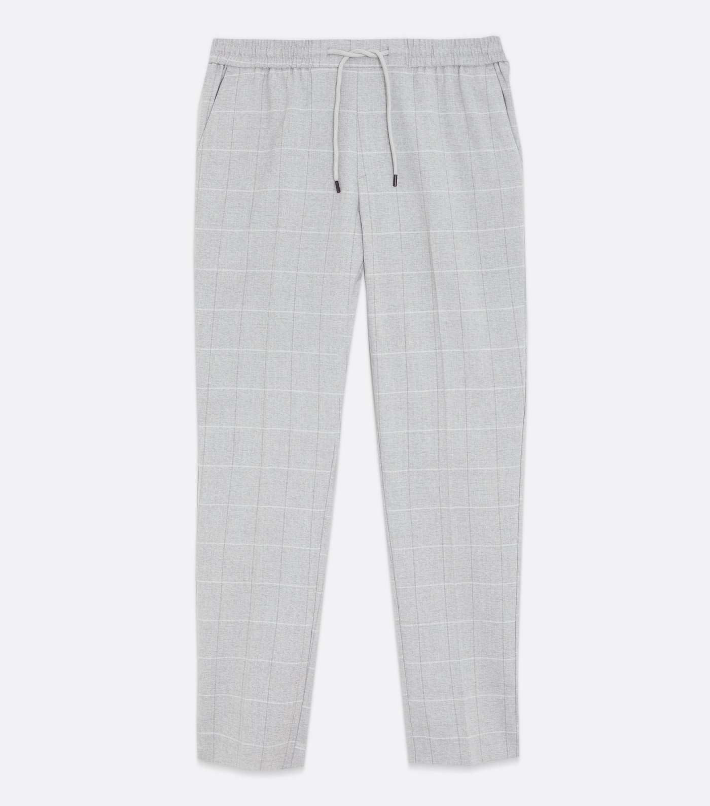 Pale Grey Check Slim Trousers Image 5