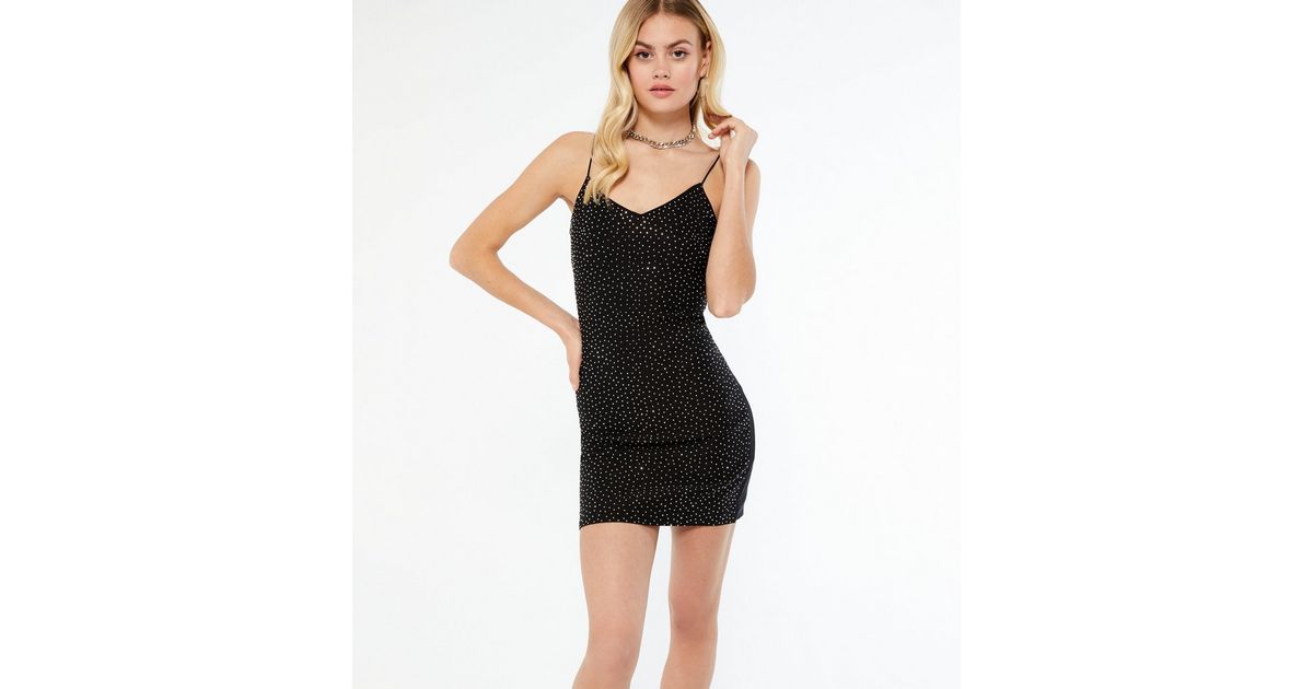 Pink Vanilla Black Diamanté Mini Dress | New Look