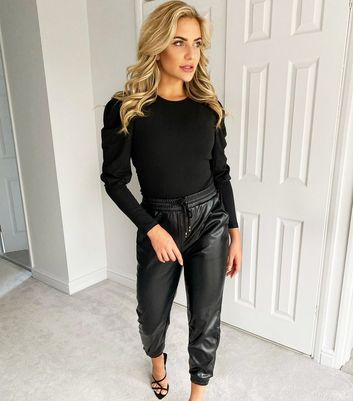 AX Paris Black Leather-Look Cuffed 