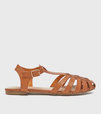 Leather caged sandals clearance
