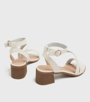 off white block heel sandals