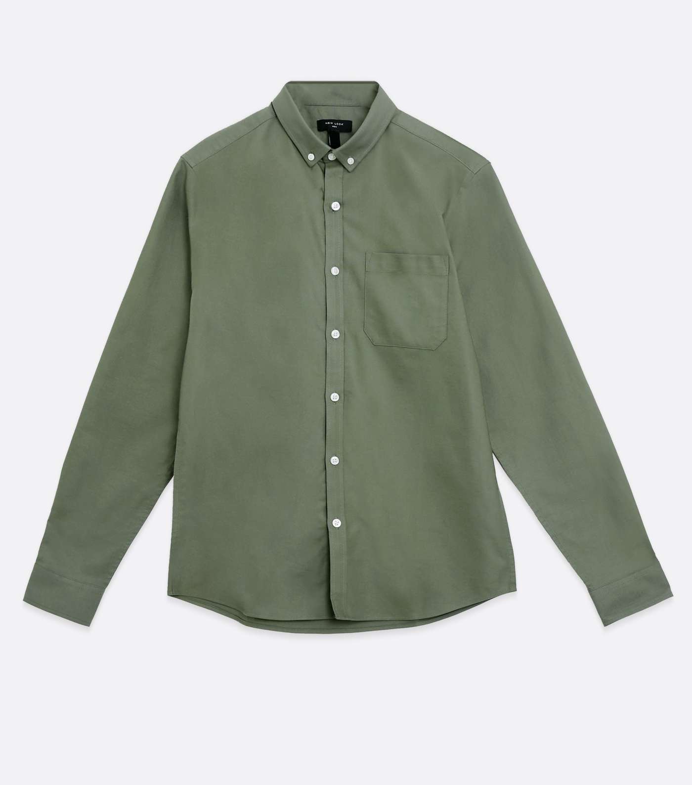 Khaki Long Sleeve Oxford Shirt Image 5