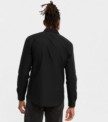 Herrenmode Bekleidung für Herren Black Poplin Long Sleeve Shirt
