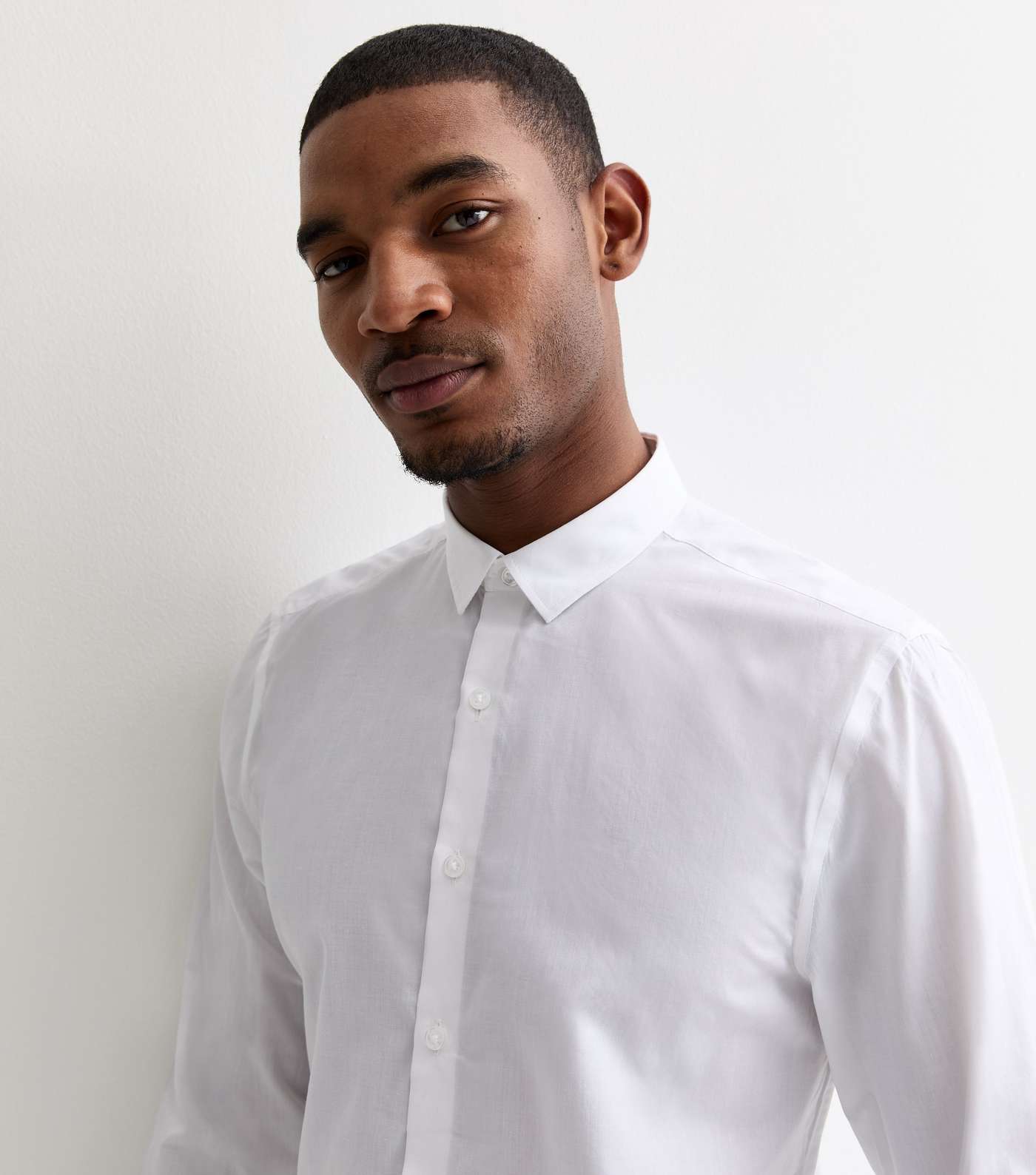 White Poplin Long Sleeve Shirt Image 2