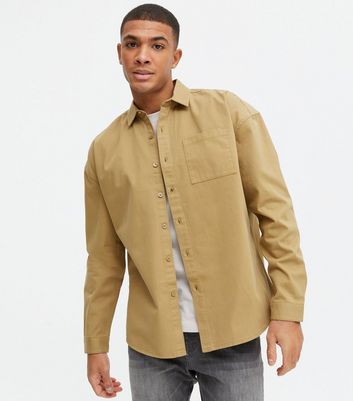 khaki twill oversized shacket