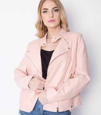 plus size pink leather jacket