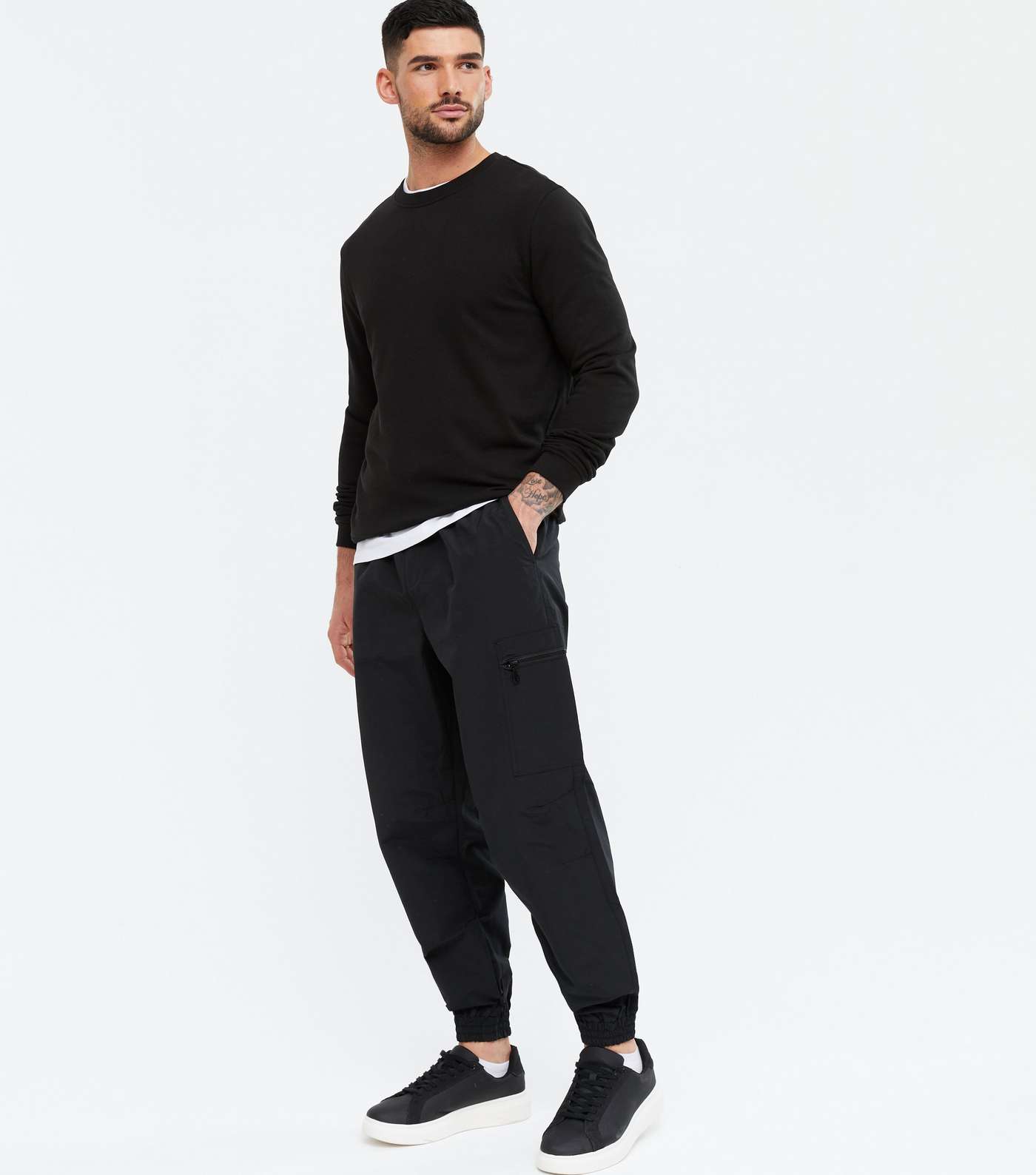 Black Zip Pocket Relaxed Fit Joggers