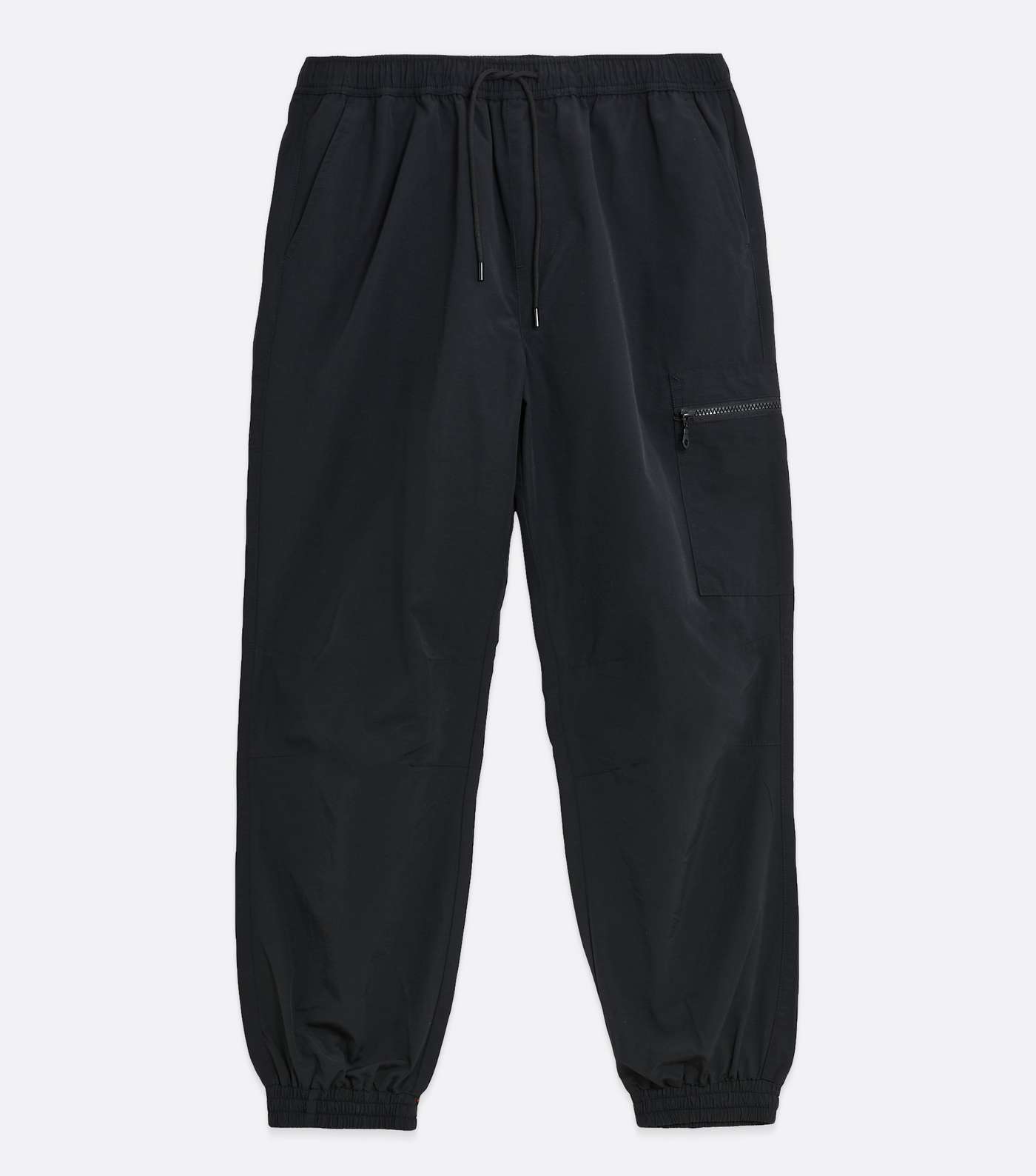 Black Zip Pocket Relaxed Fit Joggers Image 5
