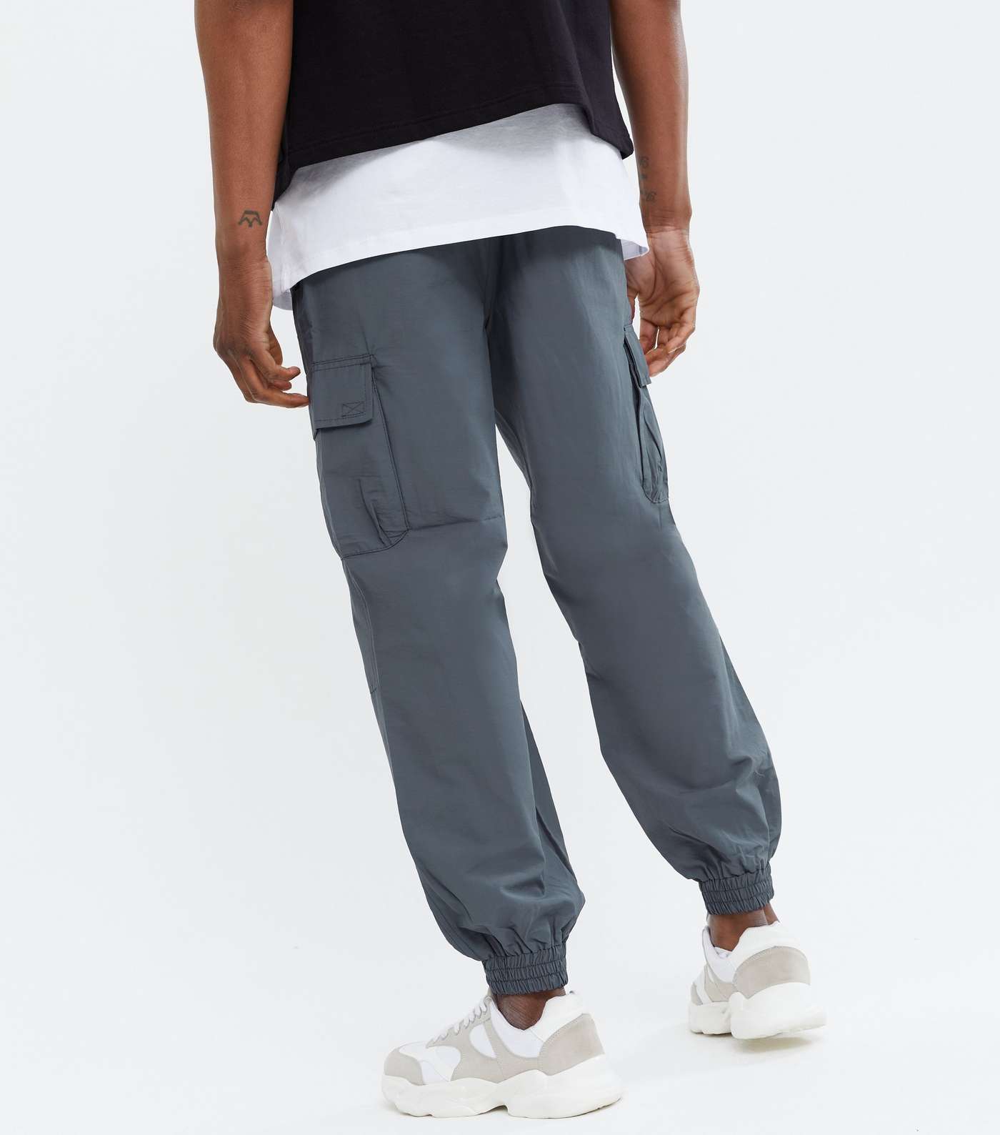 Grey Utility Pocket Relaxed Fit Joggers Image 4