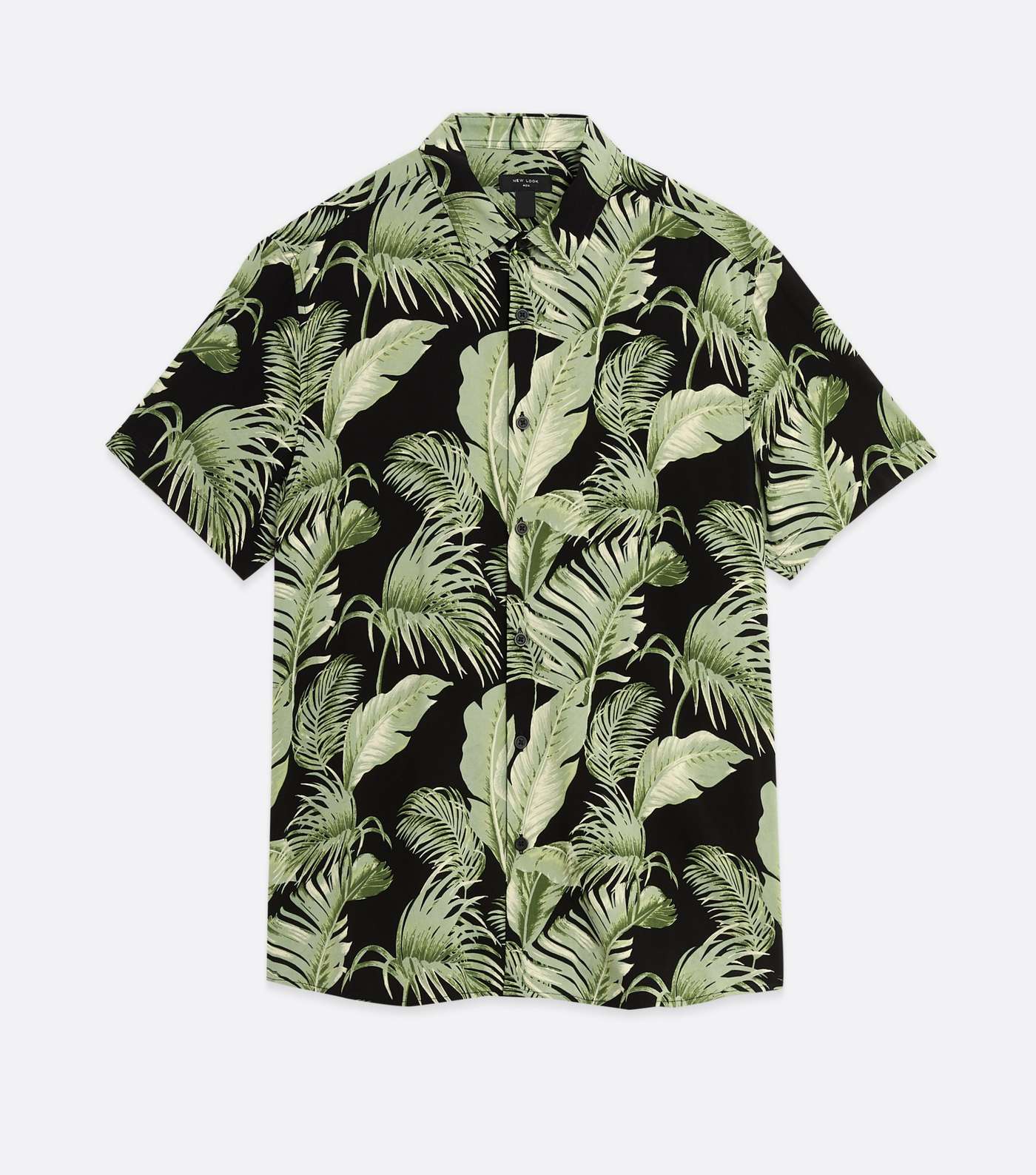 Black Tropical Print Short Sleeve Shirt  Image 5