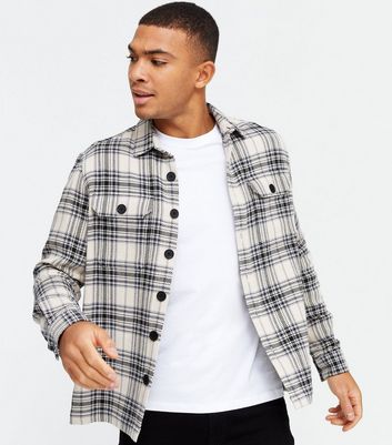 White Check Double Pocket Shirt | New Look