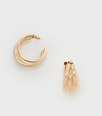 Gold hoop hot sale earrings topshop