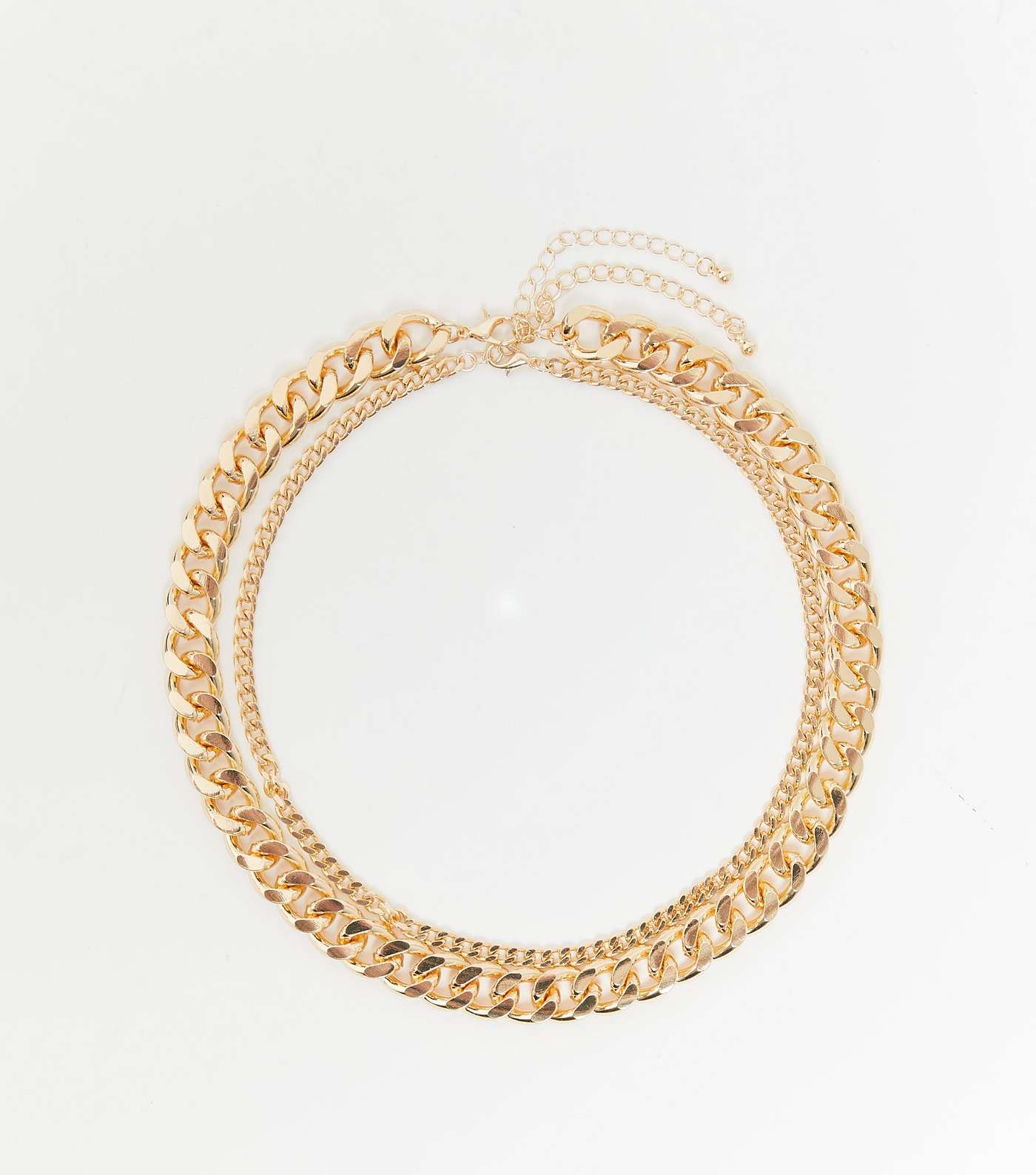 Gold Double Chunky Chain Necklace
