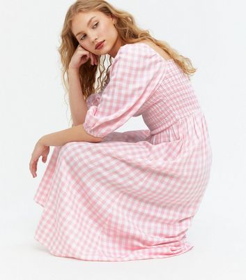 pink gingham dress womens