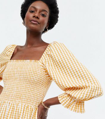 New look yellow gingham deals dress