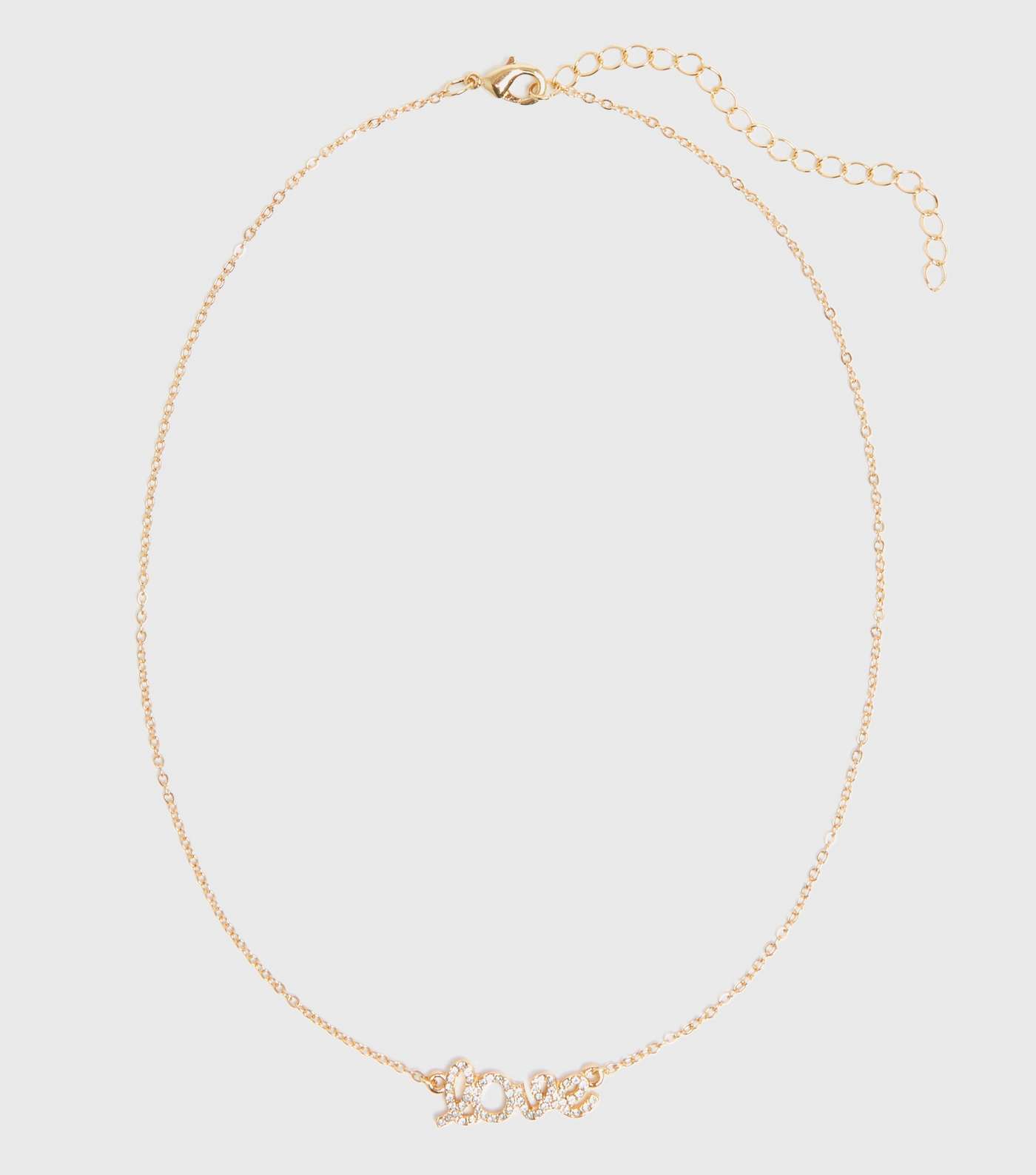 Gold Love Diamanté Pendant Necklace