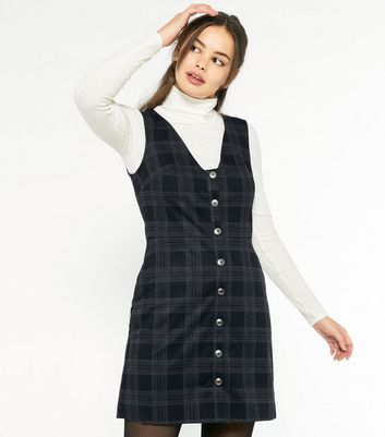 grey check pinafore