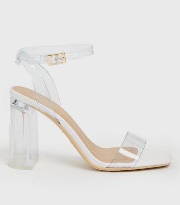 Clear strap heels new on sale look