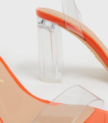 Clear plastic best sale block heels