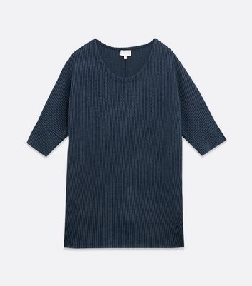 Image of Apricot Navy Knit Oversized Top New Look