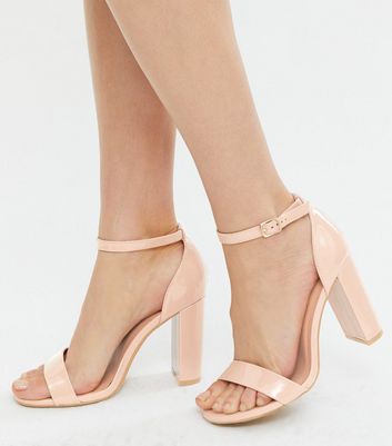 pink block heels wide fit