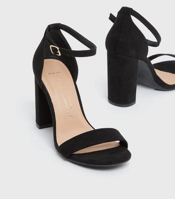 black block heel sandals wide fit