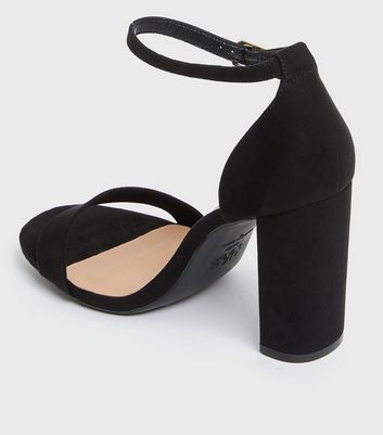 Click to view product details and reviews for Wide Fit Black Strappy Block Heel Sandals New Look Vegan.