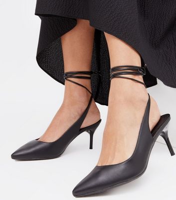 ankle tie court heels