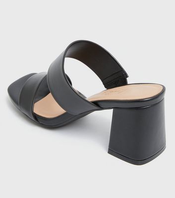 wide fit black mule