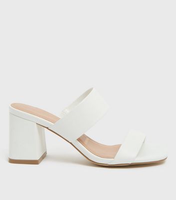 White block heels new on sale look