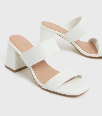 white mule heels wide fit