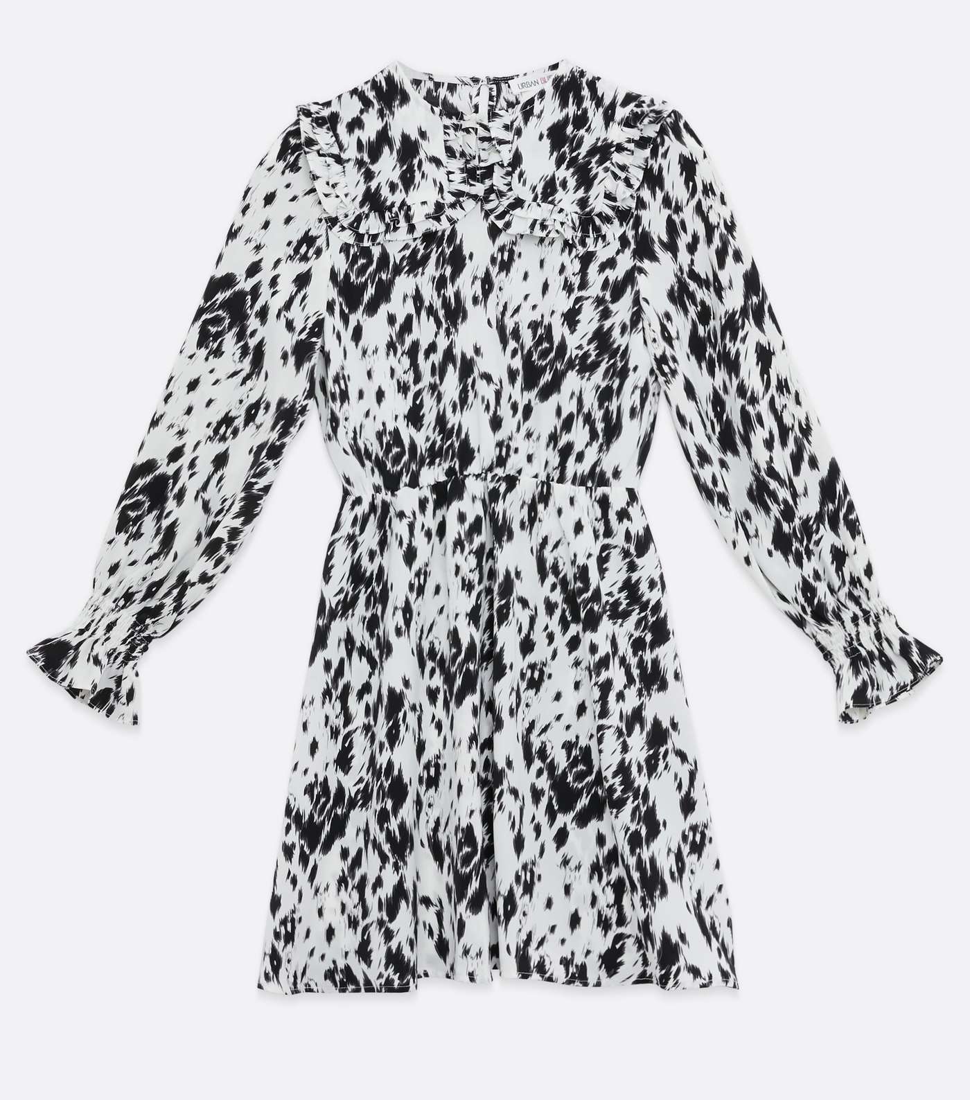 Urban Bliss White Animal Print Frill Collar Dress Image 5