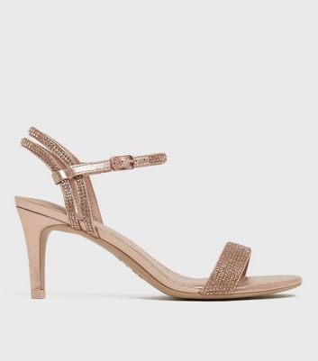 Rose Gold Diamanté 2 Part Stiletto 