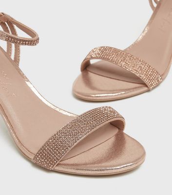 Rose Gold Diamanté 2 Part Stiletto 