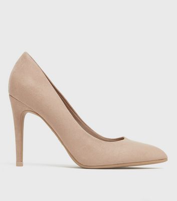 Pale Pink Suedette Stiletto Heel Court Shoes | New Look