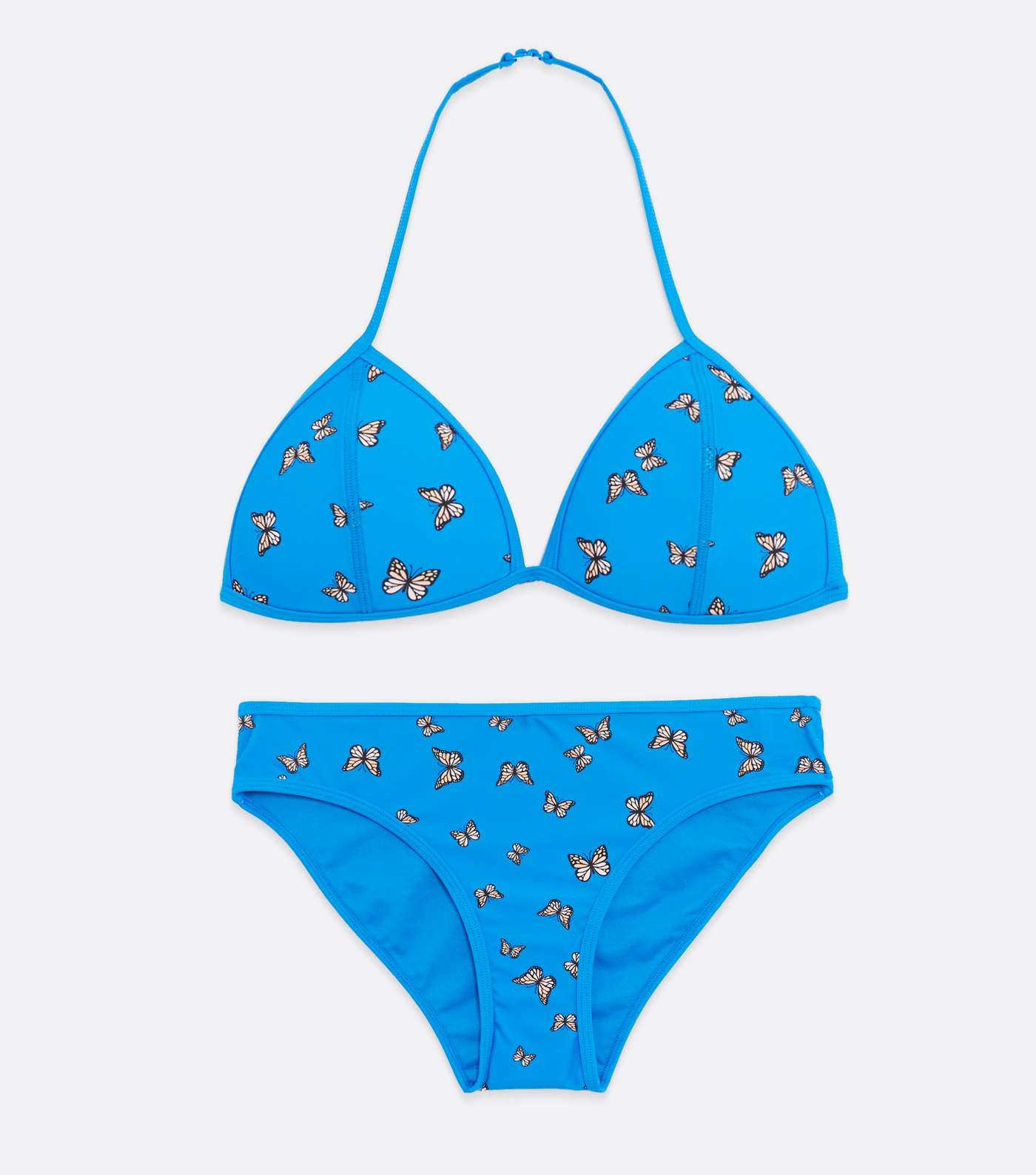 Girls Turquoise Butterfly Triangle Bikini Set