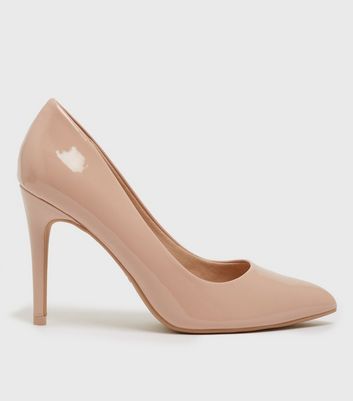 cream leather court shoes