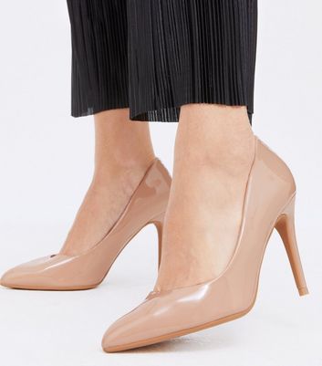 brown patent court shoes