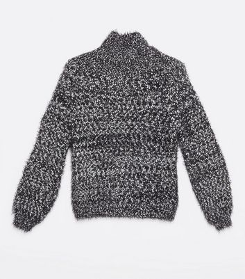 Image of Blue Vanilla Grey Fluffy Knit Jumper New Look