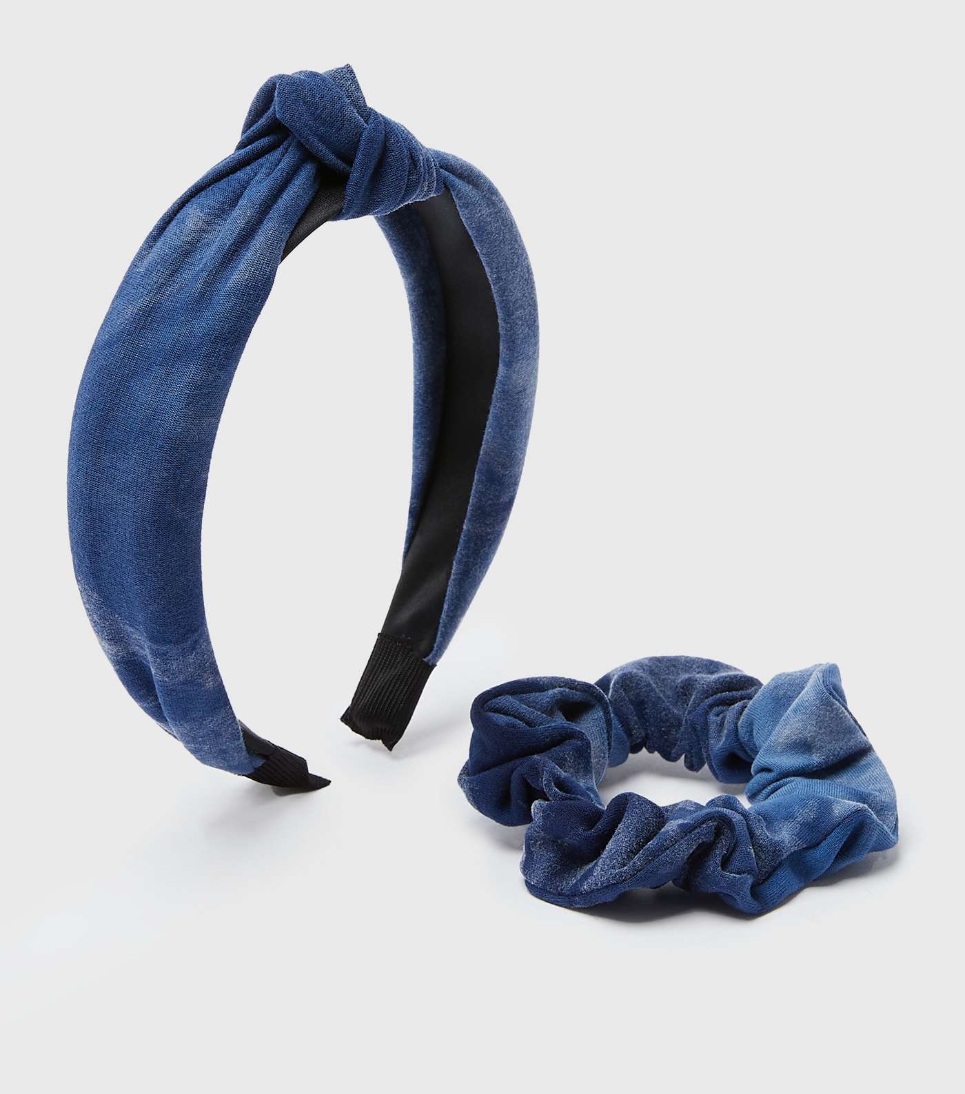 Blue Velvet Headband and Scrunchie Set