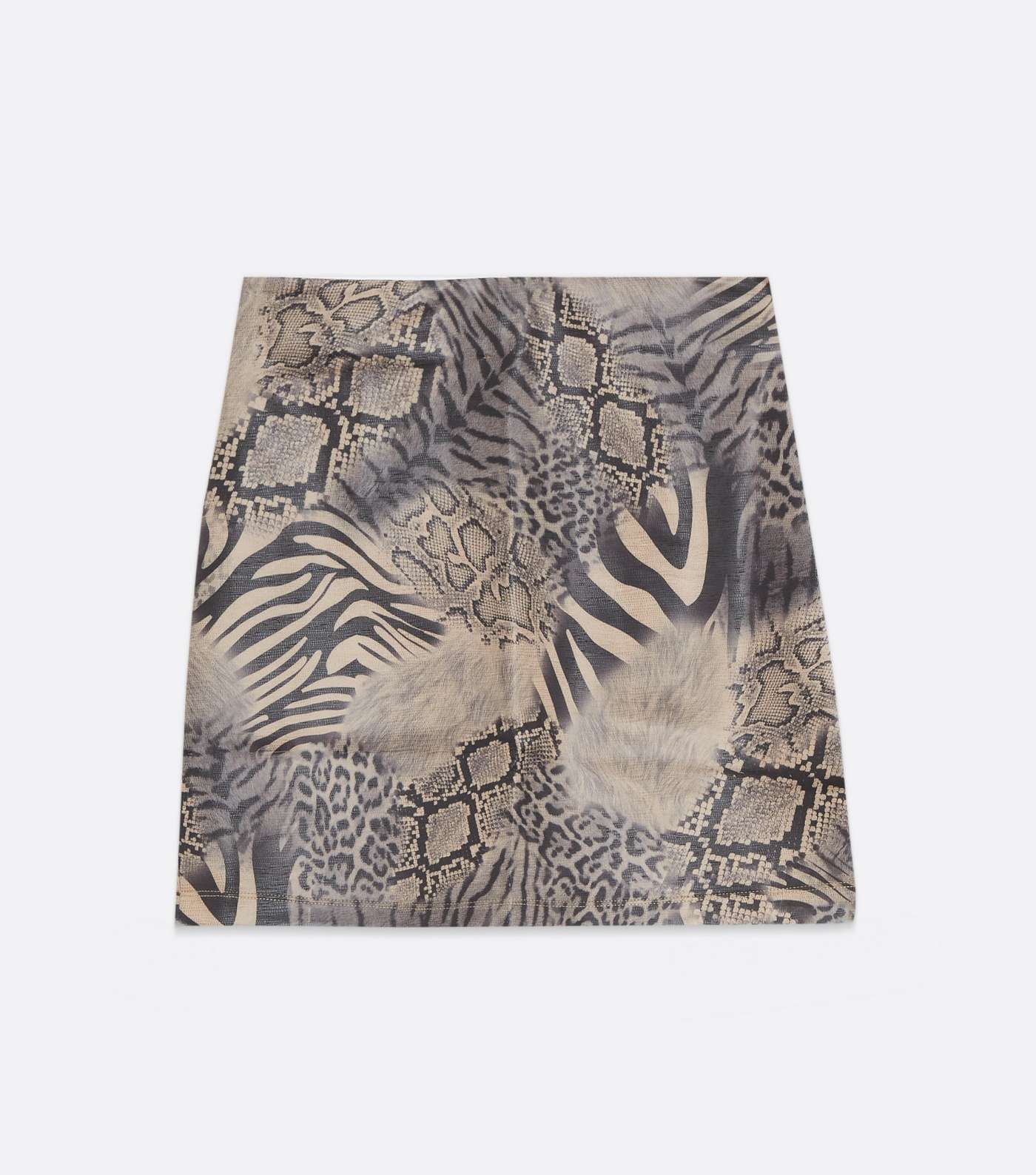 Pink Vanilla Brown Leather-Look Animal Print Skirt Image 5
