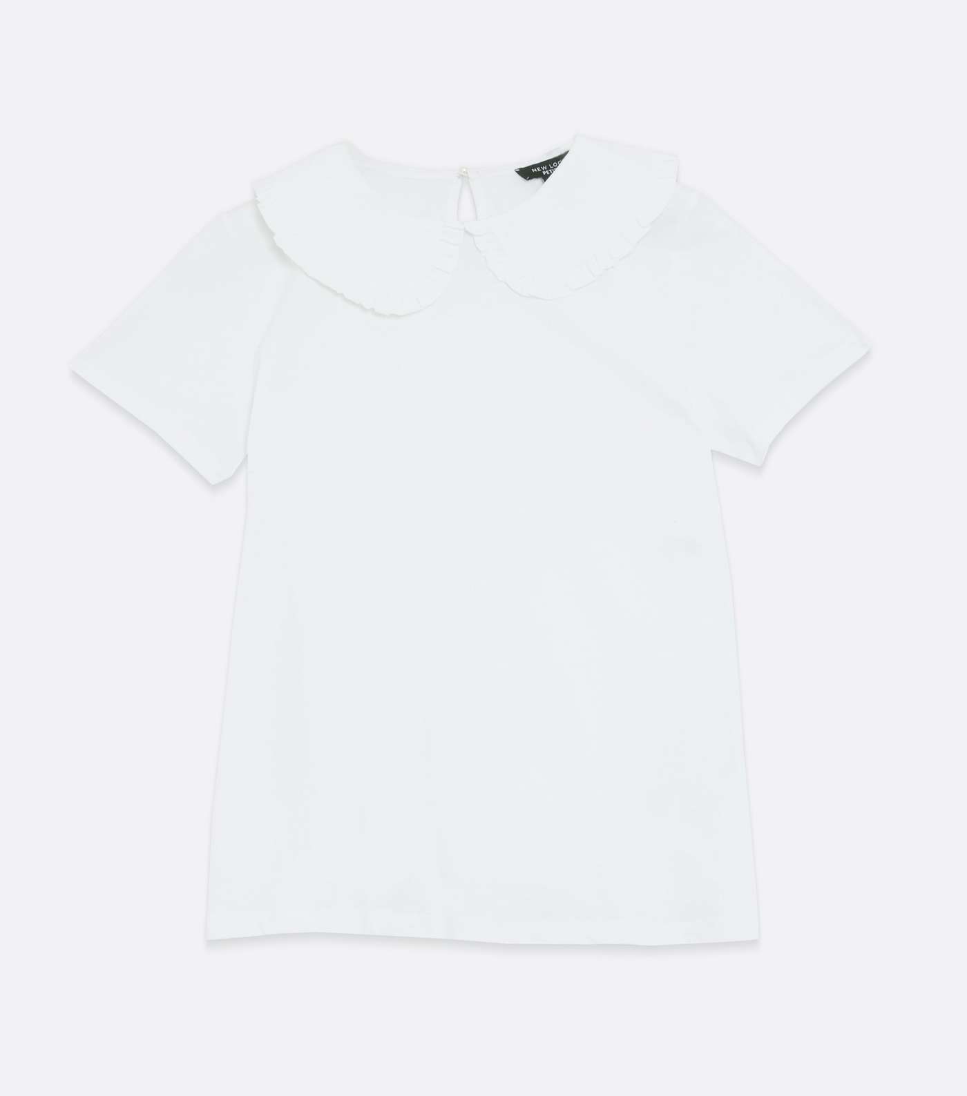 Petite White Frill Collar T-Shirt Image 5