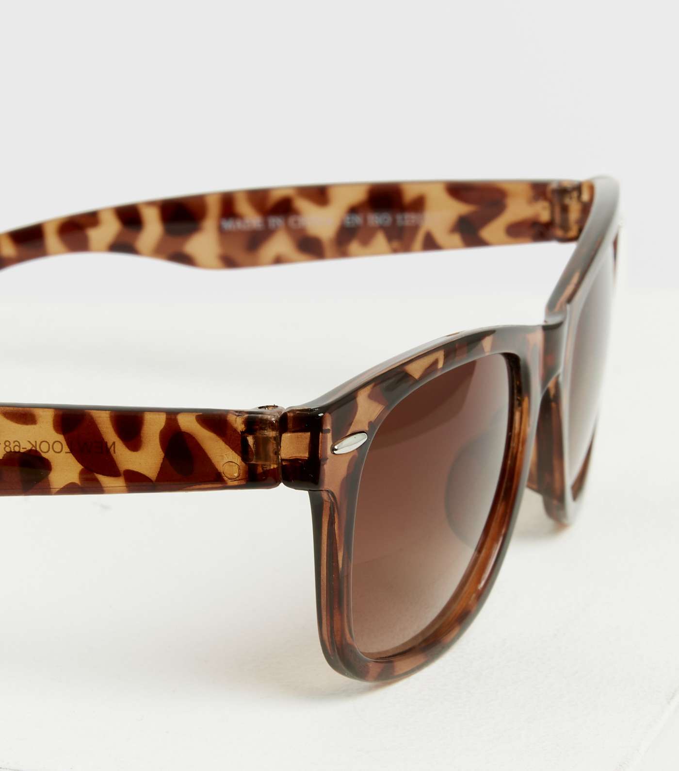 Girls Dark Brown Tortoiseshell Effect Retro Sunglasses Image 3