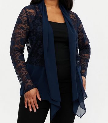 navy waterfall jacket plus size