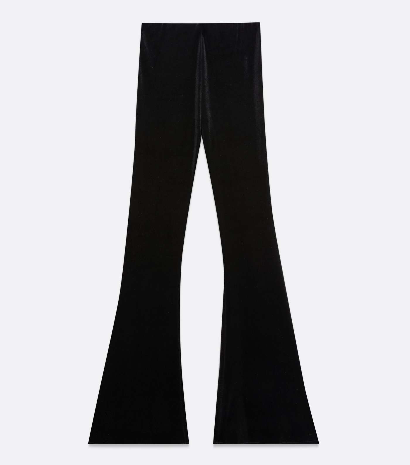 Tall Black Velvet Flared Trousers Image 5