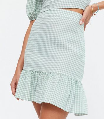 gingham green skirt