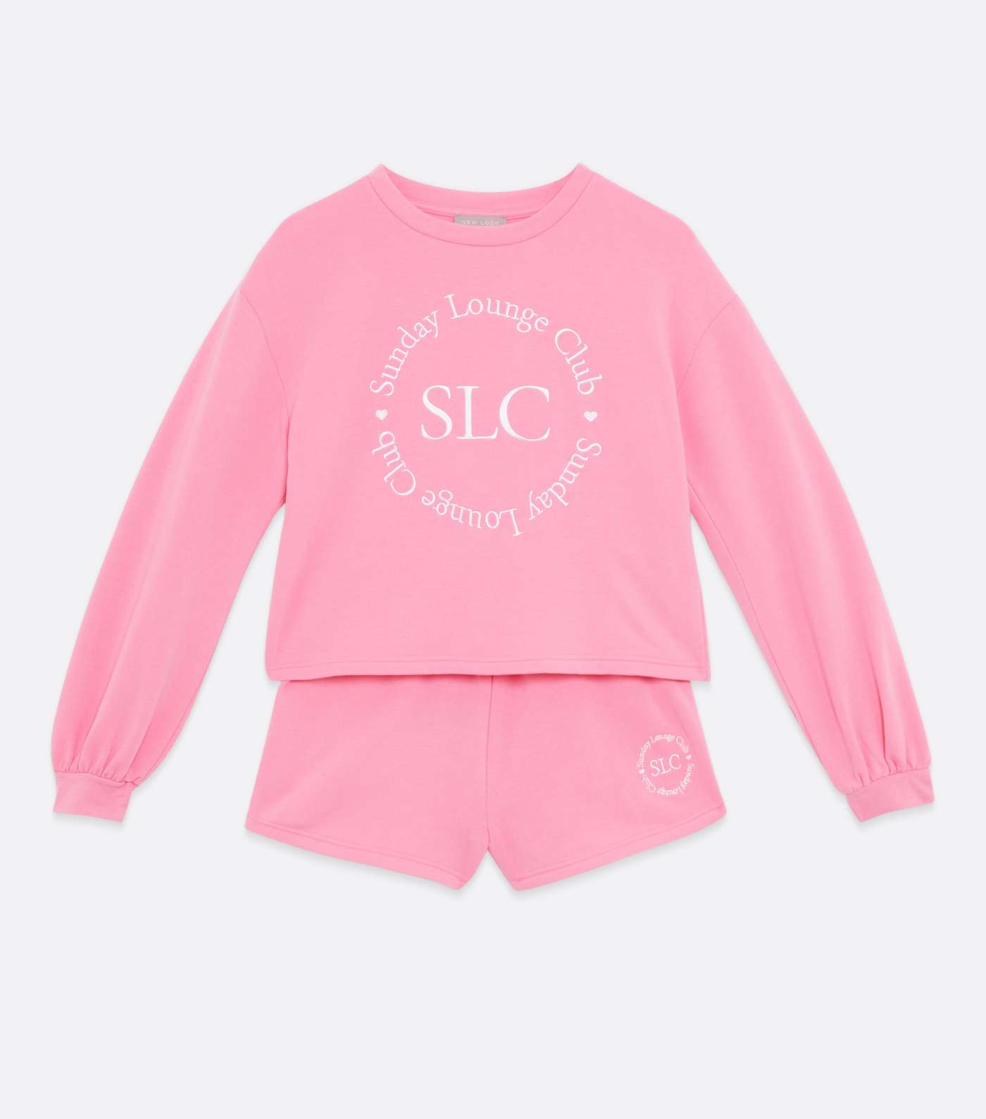 Bright Pink SLC Embroidered Short Pyjama Set Image 5