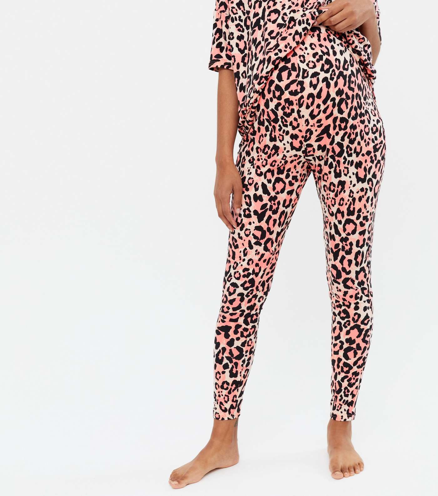 Maternity Pink Leopard Print Soft Touch Pyjama Set Image 3