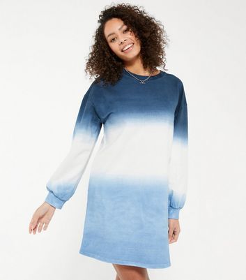 New Look NY slogan sweatshirt dress in blue